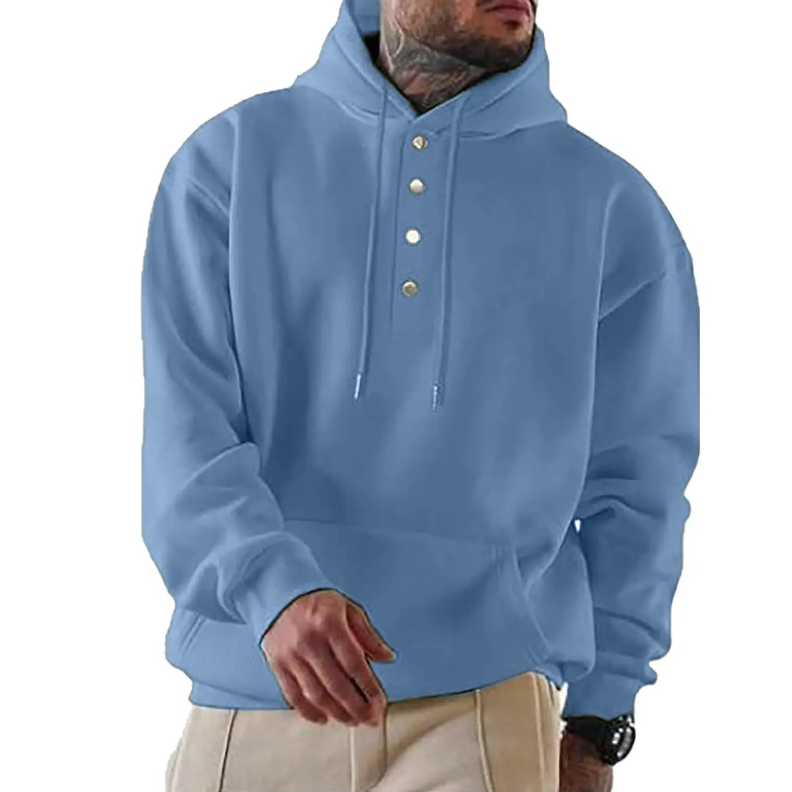 Chad - Everyday Buttoned Knit Hoodie | By Julian & Claire Toronto