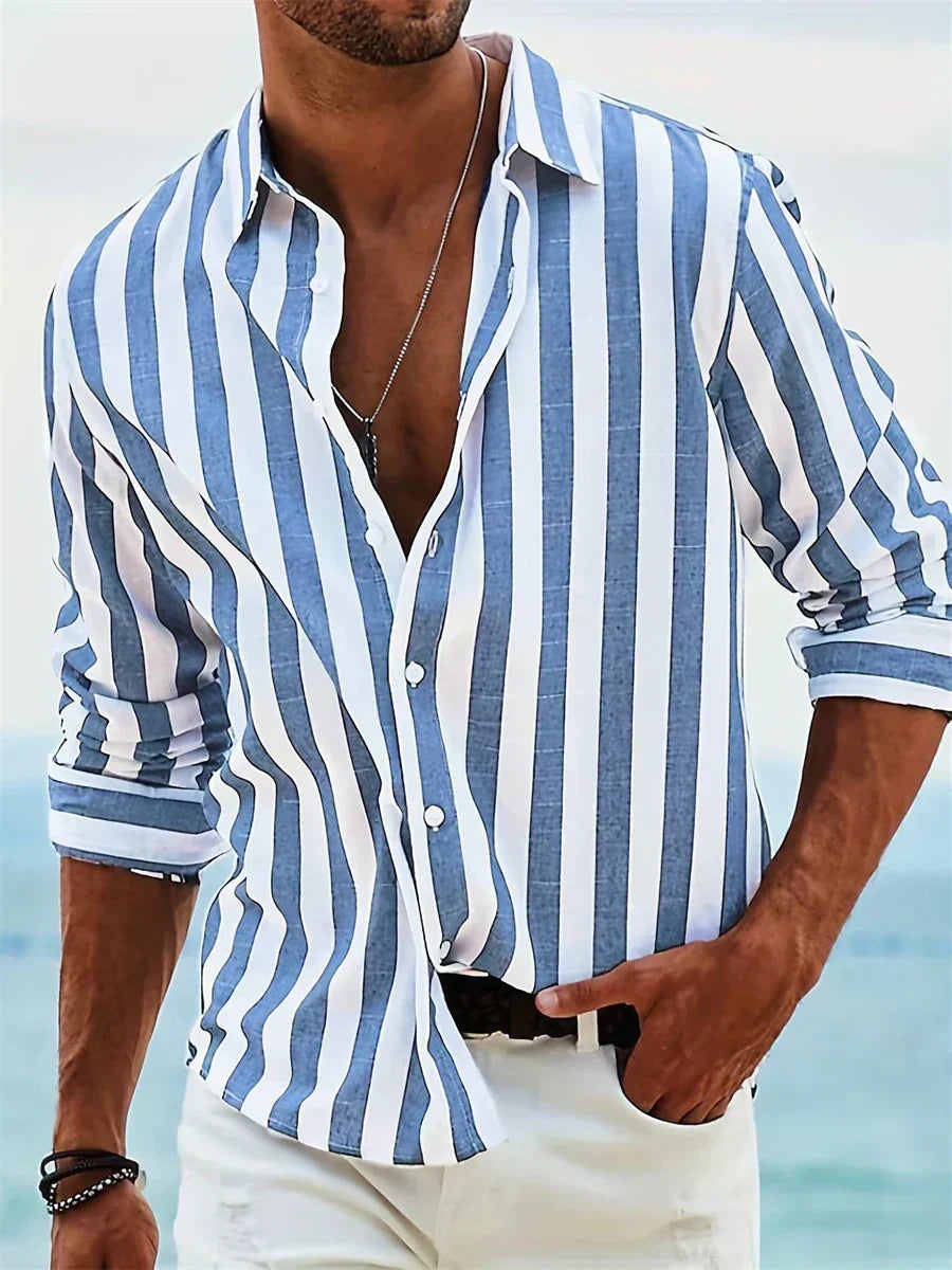 Harald - Everyday Striped Button-Up Shirt | By Julian & Claire Toronto