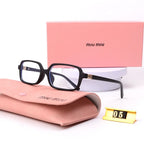 Leopard Print Square Frame Retro Glasses & Sunglasses