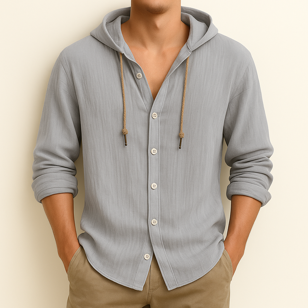 Milton - Relaxed Hooded Button-Up Shirt | By Julian & Claire Toronto