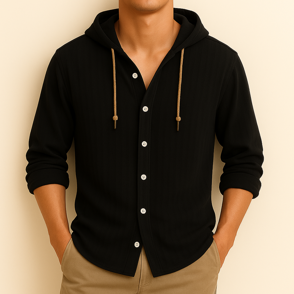 Milton - Relaxed Hooded Button-Up Shirt | By Julian & Claire Toronto