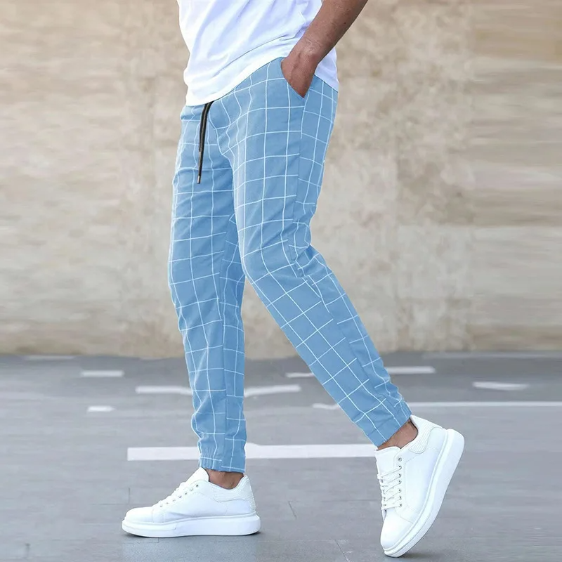 Teagan - Casual Grid Pattern Joggers | By Julian & Claire Toronto
