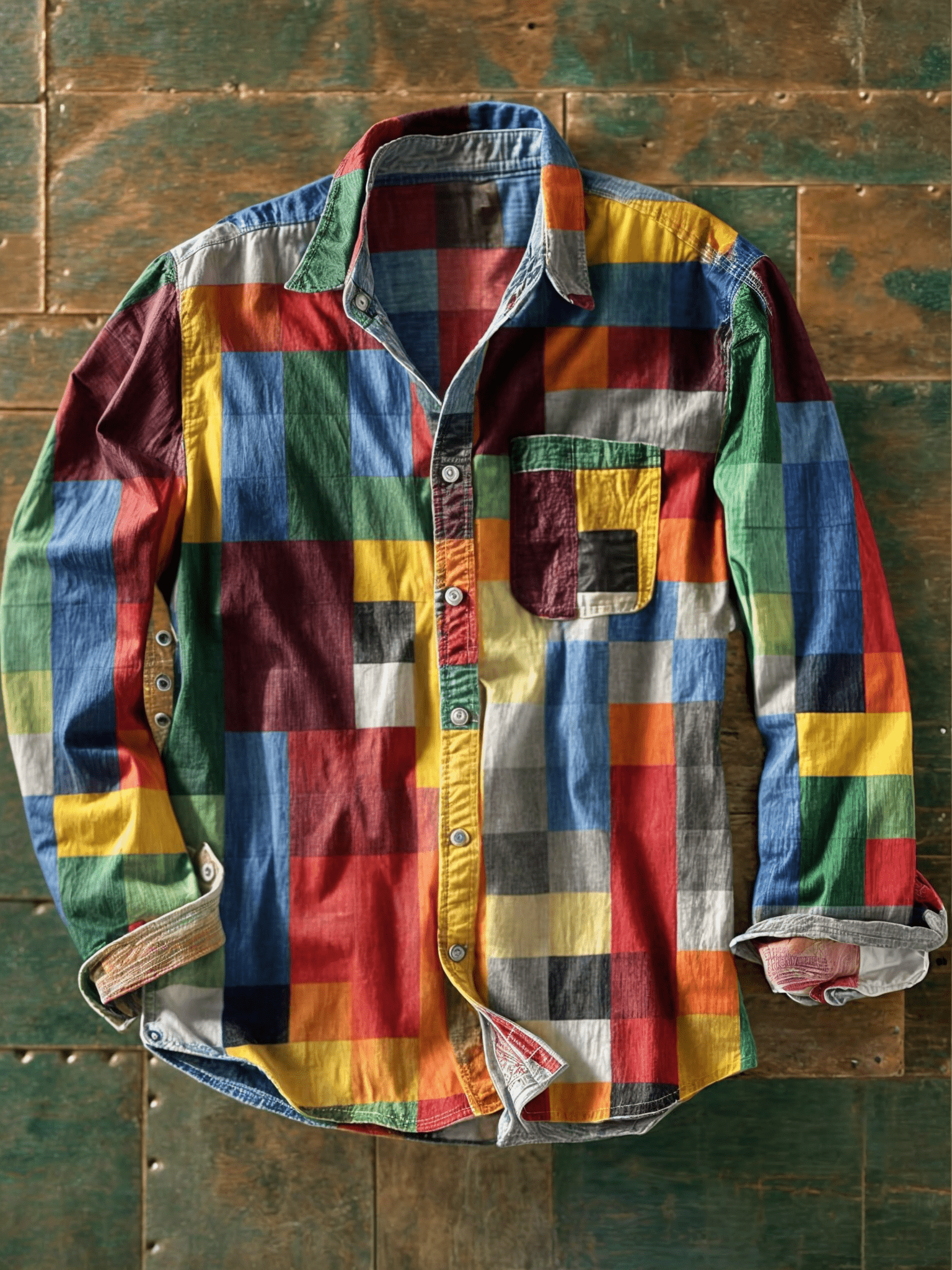 Zavian - Artistic Patchwork Button-Up Shirt | By Julian & Claire Toronto