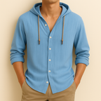 Milton - Relaxed Hooded Button-Up Shirt | By Julian & Claire Toronto