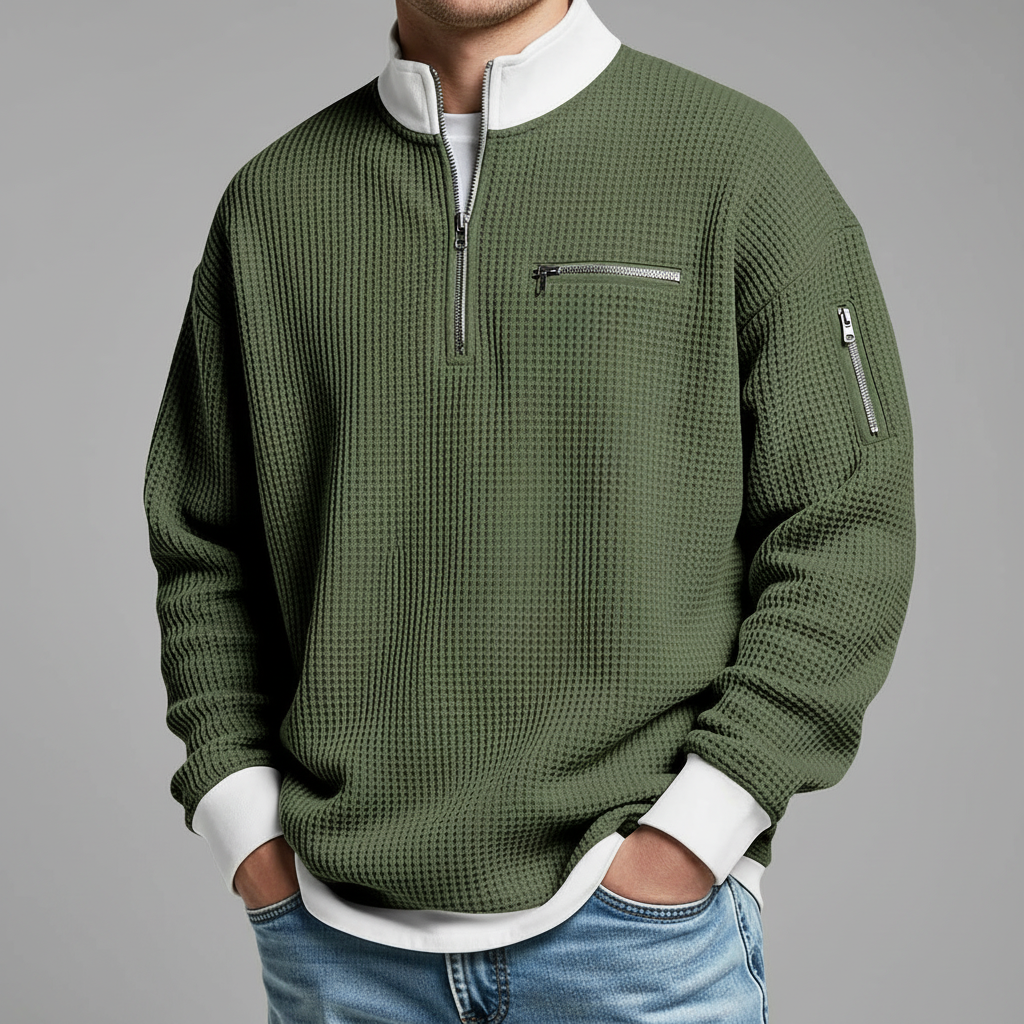 Dylan - Modern Grid Knit Sweater | By Julian & Claire Toronto