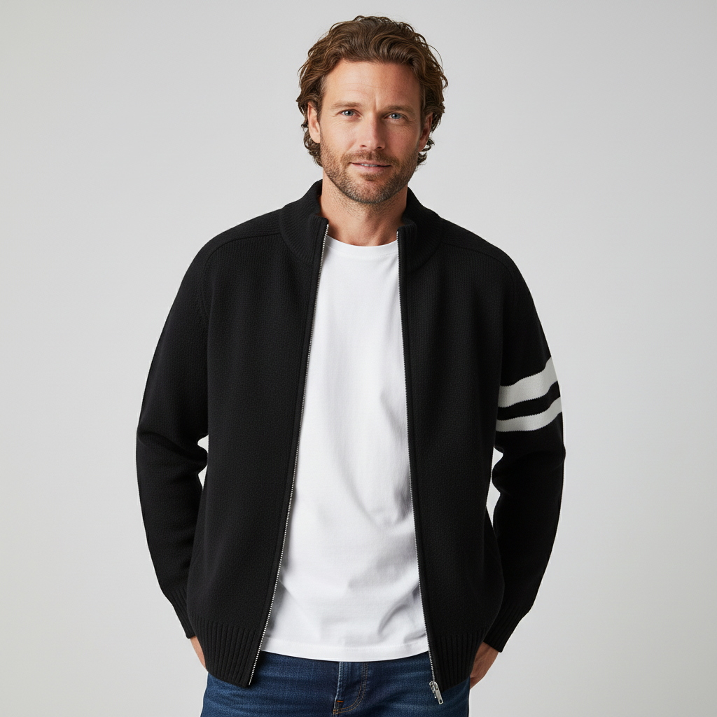 Christopher - Classic Ribbed Zip Sweater | By Julian & Claire Toronto