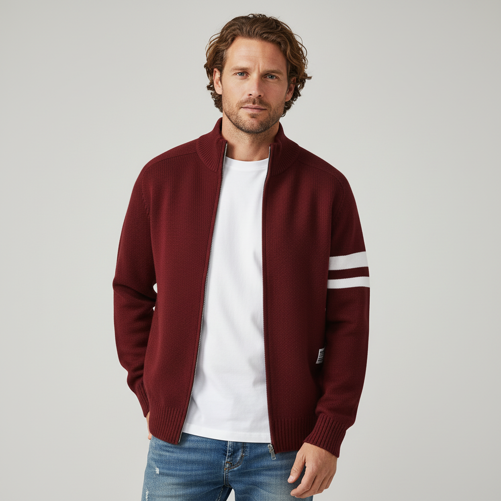 Christopher - Classic Ribbed Zip Sweater | By Julian & Claire Toronto