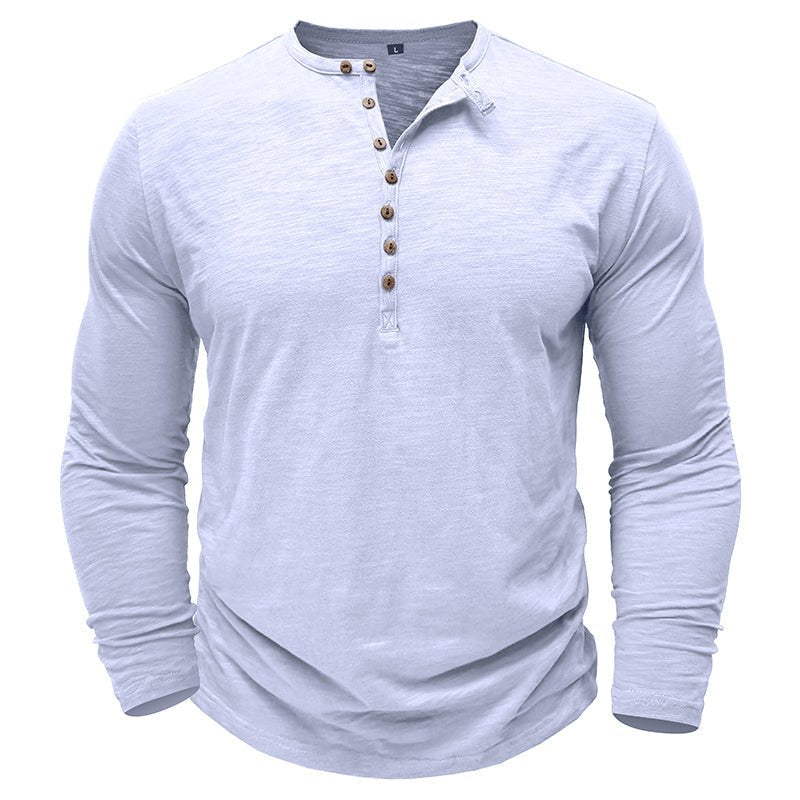 Gerald - Classic Long Sleeve Henley Shirt | By Julian & Claire Toronto