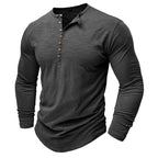 Gerald - Classic Long Sleeve Henley Shirt | By Julian & Claire Toronto