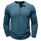 Gerald - Classic Long Sleeve Henley Shirt | By Julian & Claire Toronto