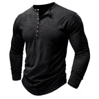 Gerald - Classic Long Sleeve Henley Shirt | By Julian & Claire Toronto
