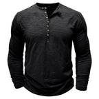 Gerald - Classic Long Sleeve Henley Shirt | By Julian & Claire Toronto