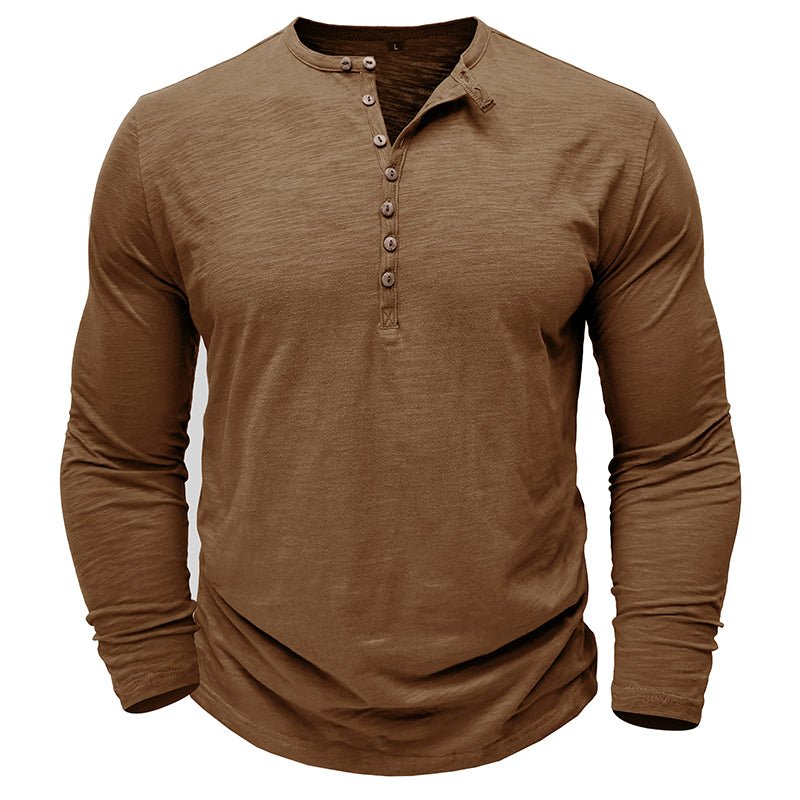 Gerald - Classic Long Sleeve Henley Shirt | By Julian & Claire Toronto