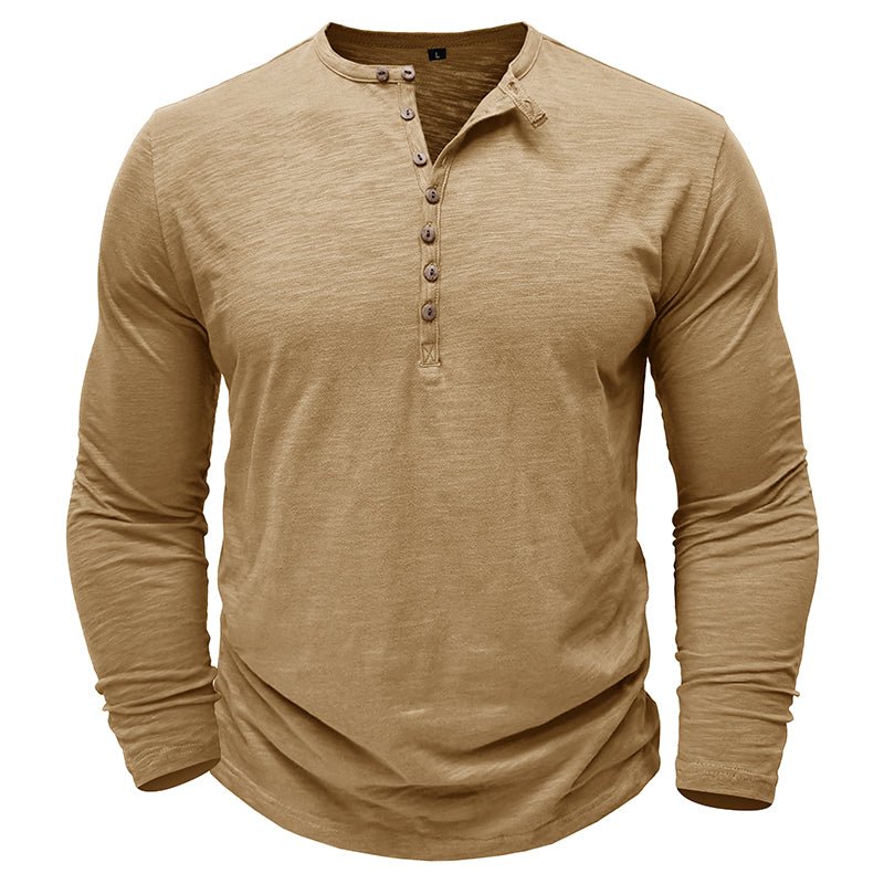 Gerald - Classic Long Sleeve Henley Shirt | By Julian & Claire Toronto