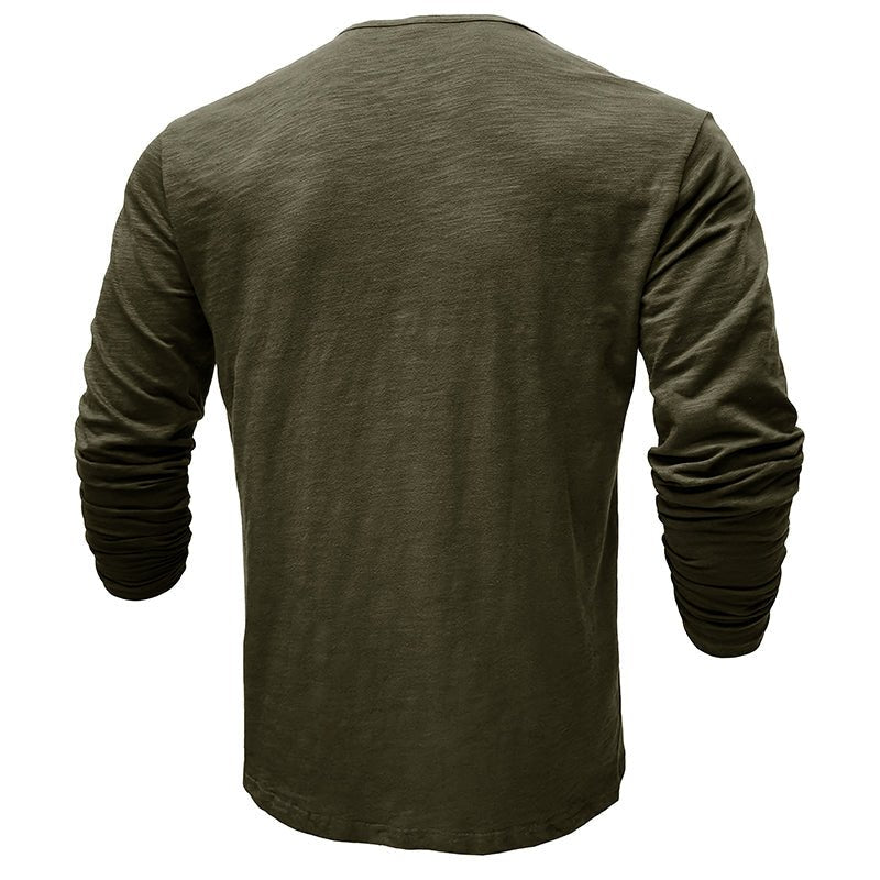 Gerald - Classic Long Sleeve Henley Shirt | By Julian & Claire Toronto