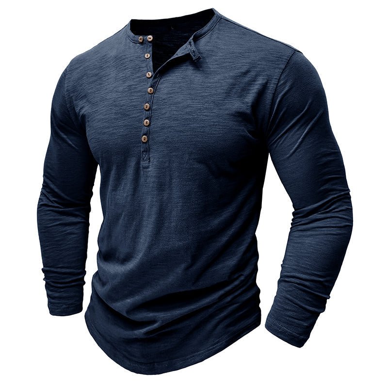 Gerald - Classic Long Sleeve Henley Shirt | By Julian & Claire Toronto