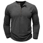 Gerald - Classic Long Sleeve Henley Shirt | By Julian & Claire Toronto