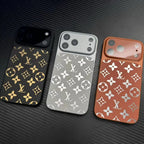 Luxury Monogram Pattern Leather Phone Case with Full Camera Protection