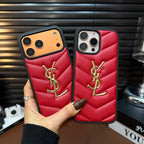 Luxury Quilted Leather iPhone Case — Shockproof Slim Protective Cover