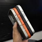 Premium Leather MagSafe-Compatible iPhone Case with Snow Texture Finish