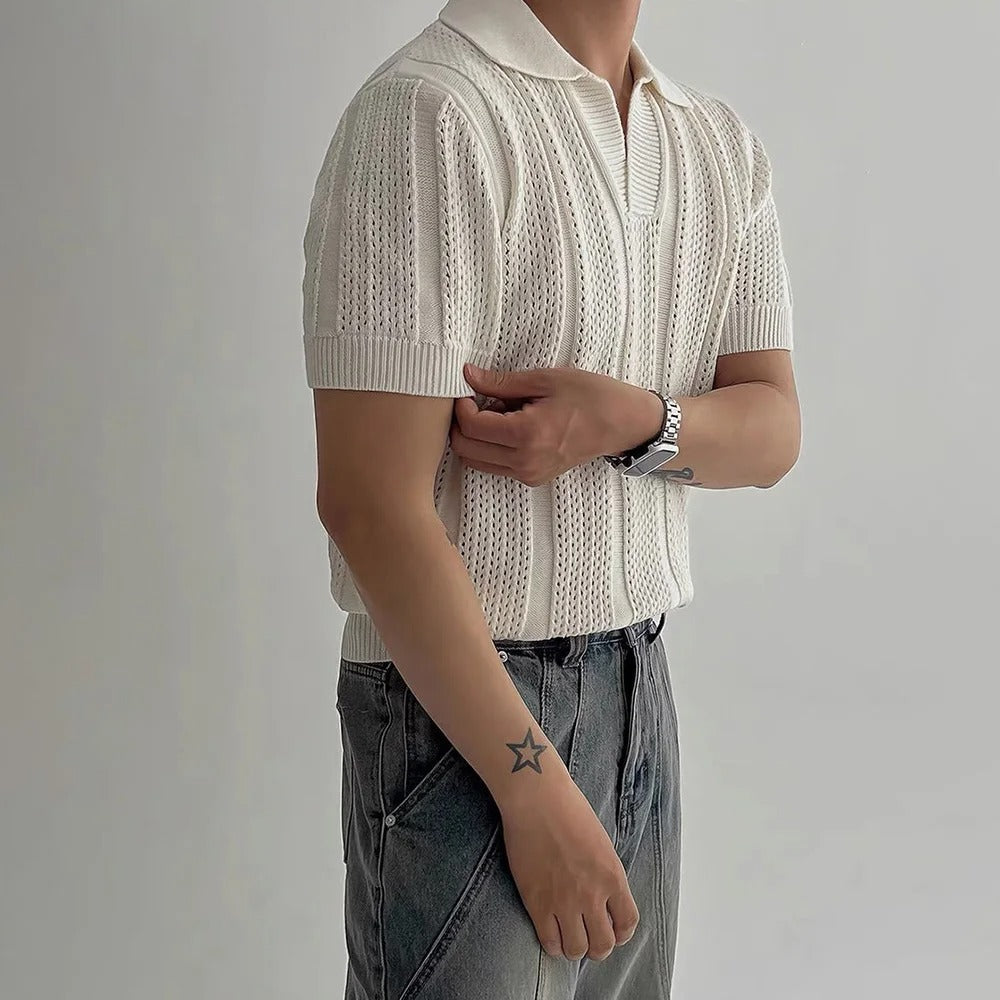 Roger - Classic Knitted Polo Shirt | By Julian & Claire Toronto