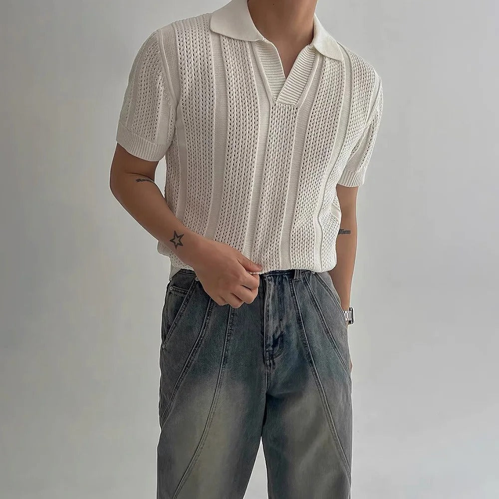 Roger - Classic Knitted Polo Shirt | By Julian & Claire Toronto