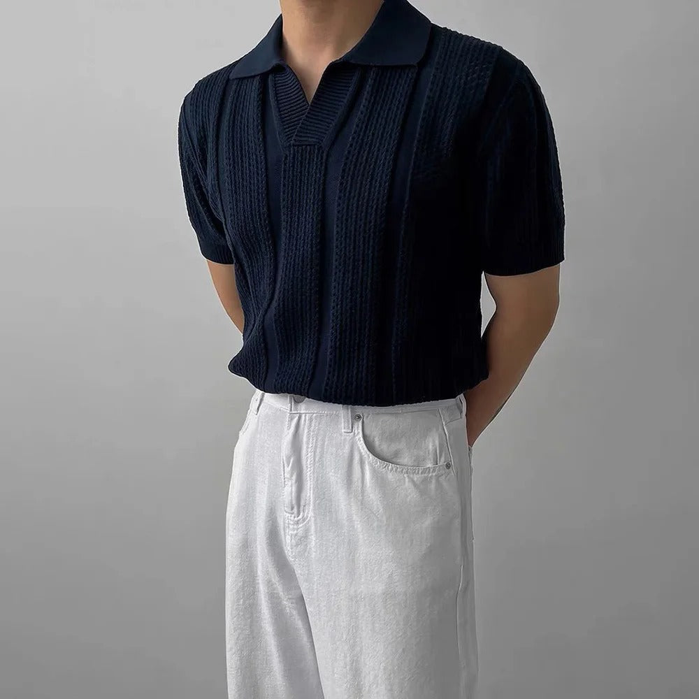 Roger - Classic Knitted Polo Shirt | By Julian & Claire Toronto