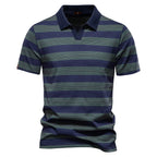 Warner -  Striped Short Sleeve Polo Shirt | By Julian & Claire Toronto
