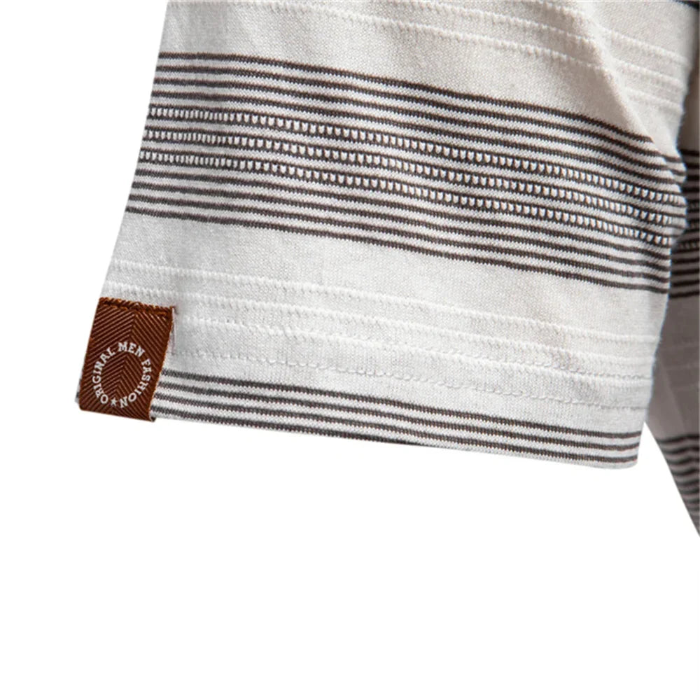 Warner -  Striped Short Sleeve Polo Shirt | By Julian & Claire Toronto