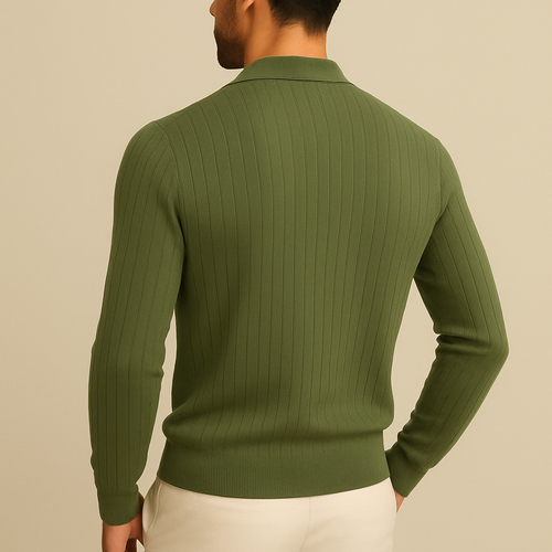 Jacob - Long Sleeve Knit Polo Shirt | By Julian & Claire Toronto